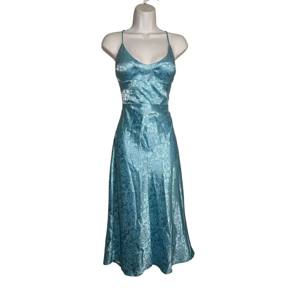 Runaway the Label Blue Silky Dress Sz. S